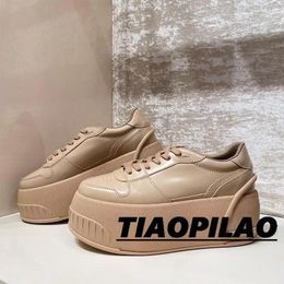 Casual Shoes Top Luxury Designer Lady Sneakers Natural Leather Platform Lace Up Fashion Women Breathable Women's Tennis Shoe