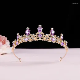 Hair Clips 1Pcs Elegant Colourful Crystal Tiara Crown Women Girls Party Wedding Princess Rhinestone Bridal Jewellery