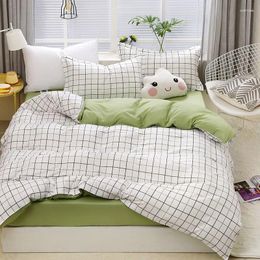 Bedding Sets BBSET Duvet Cover Set Summer Style Sanded Aloe Cotton 4PCS Bed Linen Student Dormitory 3PCS Gift Quilt