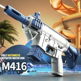 Gun Toys Sand Play Water Fun M416 water gun continuous shooting toy for adults and children summer outdoor beach water gun toyL2405