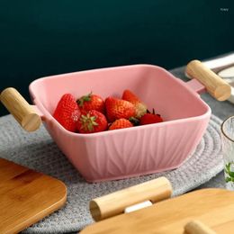 Plates Kitchen Household Salad Fruit Plate With Lid Deep Bowl Restaurant Decorative Tableware