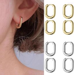 Hoop Earrings 2024 Fashion Gold Colour Geometric U-Shape Hoops For Women Men Punk Hip-Hop Metal Round Circle Party Jewellery