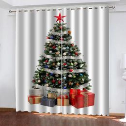 Curtain Curtains For Houses Rooms 3D Print Christmas Tree Pattern Window Kid Childern Boy Bedroom Living Room Home Hook