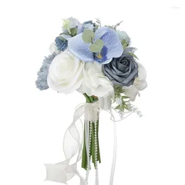 Decorative Flowers Graceful Bridal Bouquet With Soft Ribbons Decor Romance Wedding Supplies Enhances The Of Your Special Day