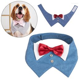 Dog Apparel Handsome Pet Bow Tie Bandana For Small Medium Dogs Wedding Puppy Cat Bibs Triangle Scarf Mascotas Grooming Accessories Stuff