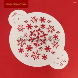 Baking Moulds D7" Christmas Snowflake Fondant Cake Stencil DIY Airbrush Biscuit Mould Chocolate Plastic Template Decorating Tools Bakeware