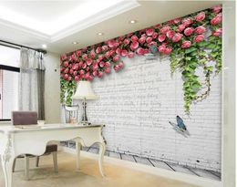 Wallpapers 3d Murals Wallpaper For Living Room Custom Po Wall Paper Dream Red Rose Peace TV Backdrop