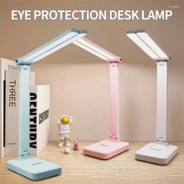 Table Lamps LED Desk Lamp 3 Levels Dimmable Touch Night Light USB Rechargeable Eye Protection Foldable Bedside Reading