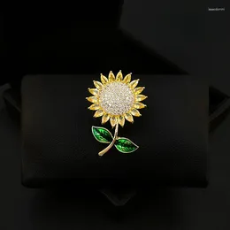 Brooches Sunflower Brooch Unique Design High-End Women's Suit Ornament Cardigan Neckline Pin Luxury Corsage Jewellery Accessories Gift 5362