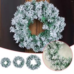 Decorative Flowers Small Medium And Large Size Christmas Wreath Dipped In Snow PVC Rattan Ring Shopping Mall Window Outside Signs For Front