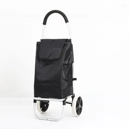 Party Favour Black Shopping Grocery Foldable Cart Big Capacity Folding With Extra Large Bag Laundry Utility