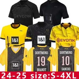 Soccer Jerseys 23 24 SANCHO Soccer Jerseys REUS DORTMUNDs 50 years at the Westfalenstadon Special 2024 Borussia Soccer HALLER Football Shirt NEONGELB BRANDT Kids s