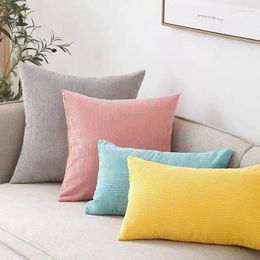 Pillow 2pcs Corduroy Cover Pillowcase Solid Color Case Cojines Decor Sofa Throw Pillows Room Decorative