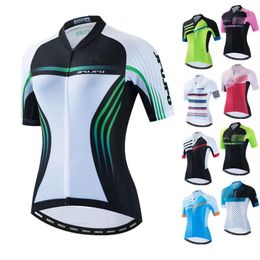 Racing Jackets JPOJPO Summer Women Cycling Jersey Team Sport Bicycle Shirt Anti-UV Road MTB Bike Breathable Clothing Biking Tops