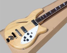 4 Strings Semi-Hollow Original Body Electric Bass Guitar with R Bridge,Chrome Hardware,Can be customiz