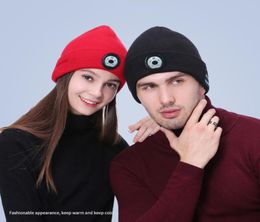 Winter Beanie Hat Unisex Beanie Soft Knitted Hat Wireless Bluetooth 50 Smart Cap Stereo Headphone Headset with LED Light with OPP7933719