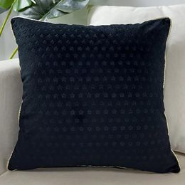 Pillow Embossing Star Cover Soft Velvet Gold Piped Throw Case Decorative Home