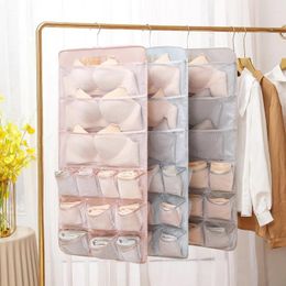 Storage Boxes Closet Hanging Organiser With Mesh 26 Pockets Rotating Metal Hanger Dual Sided Wall Shelf Wardrobe Bags Space Saver Bag