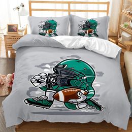 Bedding Sets .WENSD Reactive Printing Game Robot Set Grey Thicke Bed Cover Home Textile Cotton 3 Pcs Duvet Quality
