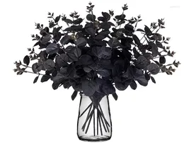 Decorative Flowers 14PCS Black Halloween Decor Artificial Branches Stems Table Centerpieces Indoor Decorations Lavender Bunch