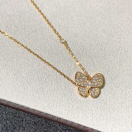 Designer Necklace Vanca Luxury Gold Chain v Golden Butterfly Precision High Beautiful Elegant Luxury and High Grade Feel Full Diamond Collar Chain for Women