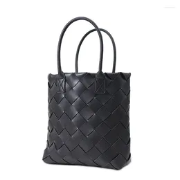 Shoulder Bags FIRMRANCH Women's Bag 2024 Fashion Large-capacity Food Basket Cowhide Woven Diamond Diagonal One-shoulder Handbag