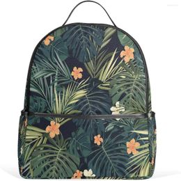 Backpack Hawaiian Flower Palm Tree Polyester School Travel Bag