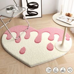 Fashionable Irregular Plush Carpet Lovely Peach Heart Living Room Carpets Home Decoration Bedroom Fluffy Rugs Non-slip Floor Mat 240512