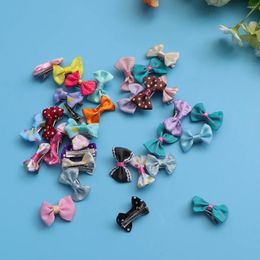 Dog Apparel 30pcs Bowknot Alligator Pet Hair Clips Cat Puppy Grooming Accessories (Random Pattern) Elastic Bands For Dogs