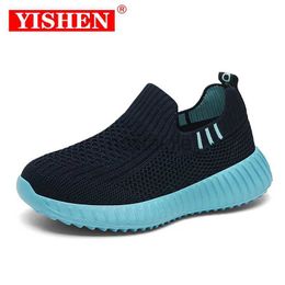 Sneakers Yishen Kids Shoes Childrens Socks and Sports Shoes Breathable Boys and Girls School Shoes Soft Sports Shoes Tenis Chaussures Pour Enfants d240513