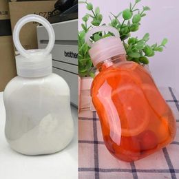 Disposable Cups Straws 10pcs PET Transparent Milk Tea Bottle Creative Cold Drink Coffee Packaging Outdoor Party Favors Plastic With Handle