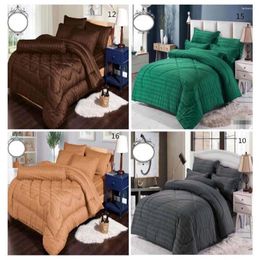 Bedding Sets 7pcs King Size Cotton Set Fashion El High Quality Solid Bed Linen Fitted Sheet Comforter Pillow Case Machine Washable