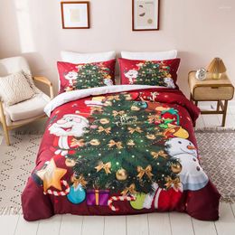 Bedding Sets 2024 Christmas Tree Set Kids Gift Comforter Duvet Cover Pillowcase US Twin Full Bedclothes Quilt For Adult