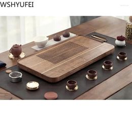 Tea Trays NLSLASI Chinese Wooden Tray Drawer Water Drainage Table Living Room Ceremony Tools