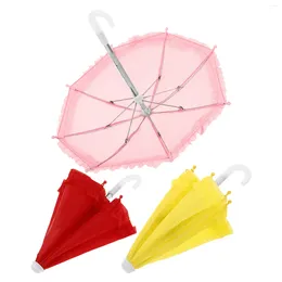 Umbrellas 3 Pcs Decorations Lace Toy Umbrella Child Kids Beach Toys Decorative For Craft Iron Children Cognitive