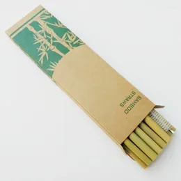 Drinking Straws 100sets Bamboo Sets Reusable Eco Friendly Handcrafted Natural And Cleaning Brush