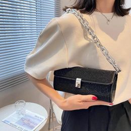 Waist Bags Small Shoulder For Women 2024 Mini Handbag And Purse Luxury Thick Chain Clutch Bling Shining Diamond