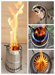 Portable Stainless Steel Wood Burning Camping Stove012348745175