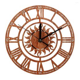 Wall Clocks Digital For Living Room Roman Numeral Operated Unique Bamboo Wooden