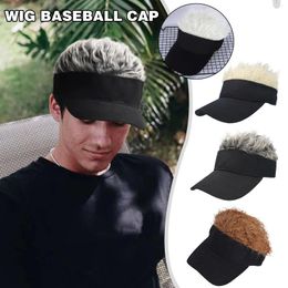 Ball Caps 2024 Baseball Cap With Spiked Hairs Wig Hat Women Men Wigs Concise Sunshade Casual Sun Visor Adjustabl U3Y2