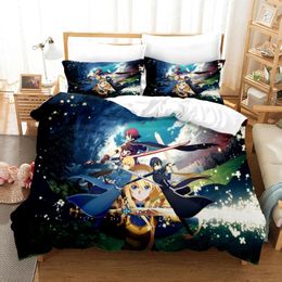 Bedding Sets 3D Sword Art Online Printed Set Duvet Covers Pillowcases One Piece Comforter Bedclothes Bed Linen