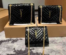 7A+ top Designers Leather women shoulder bags classic crossbody Luxury handbags clutch purses ladies brand tote Flap Wallet Gold Silver Black Chain Bag 20cm 24cm 27cm