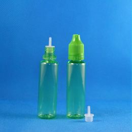 100 Sets/Lot 25ml UNICORN GREEN Plastic Dropper Bottles Child Resistant Tamper Proof Long Thin Tip e Liquid Vapor Juice e-Liquide 25 ml Nmrv