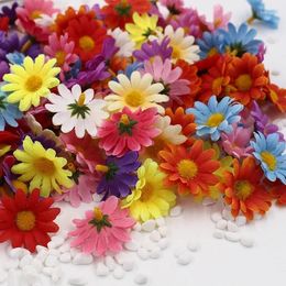 Decorative Flowers 10 Pcs/lot Artificial Daisy Sunflowers Weeding Gift Box Decoration Birthday Party Supplies Home Accessories