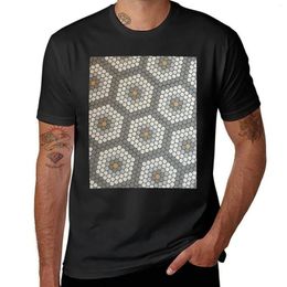 Men's Polos Beautiful Hexagonal Pattern With Shades Of Grey And Hints Yellow. Or Texture T-shirt For A Boy Sweat Clothing