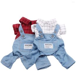 Dog Apparel Puppy Pet T-shirt Design Jumpsuit Plaid Rompers Dogs Clothing Coat Spring/summer Cats