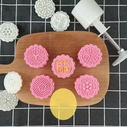 Baking Tools 1 Set Hand-Pressure Moon Cake Mould Exquisite Blossom Mode Pattern Mid-Autumn Festival Durable