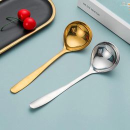 Coffee Scoops Creative Stainless Steel Thicken Spoon Long Handle Pot Soup Ladle Ramen Noodle Home Kitchen Cooking Tools