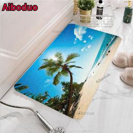 Bath Mats Landscape Seaside Room Bathroom Set Floor Mat Decoration Living Entrance Corridor Non-slip Absorbent Pad Door