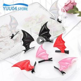 Party Decoration Halloween Bat Wings Shape Hairpin Gothic Kids Female Clip Headdress Punk Hair Clips For Haunted House Head Decorations